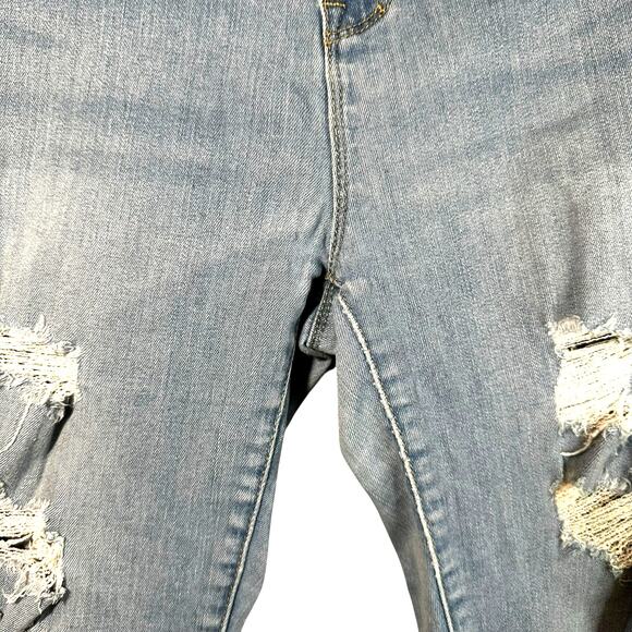 Pacsun Womens Super Stretch Distressed Jegging Jeans High Rise Light Wash Sz 28 - Picture 10 of 10